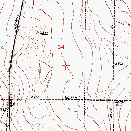 Topographic Map of Thomas W Bacchus Elementary School, UT