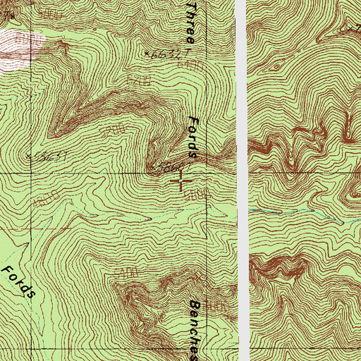 Topographic Map of Three Fords Benches, UT