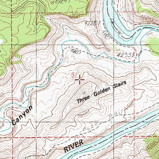 Topographic Map of Three Golden Stairs, UT
