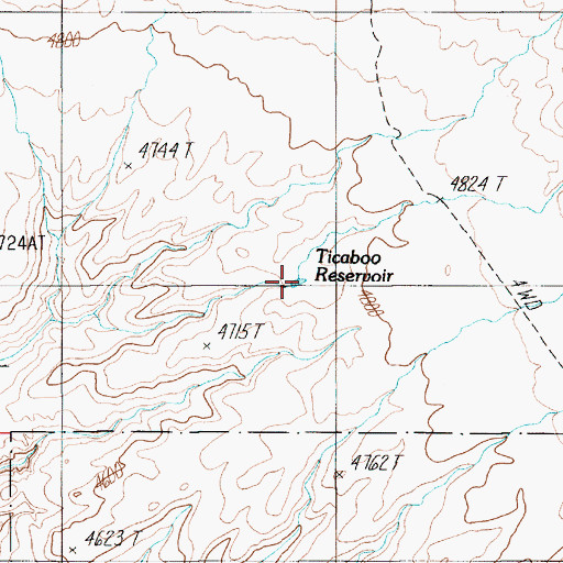 Topographic Map of Ticaboo Reservoir, UT