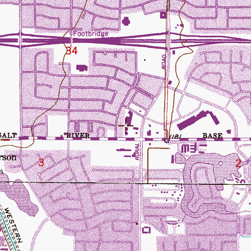 Topographic Map of College Park Shopping Center, AZ