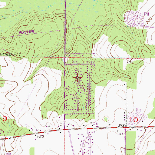 Topographic Map of Petaluma, AL