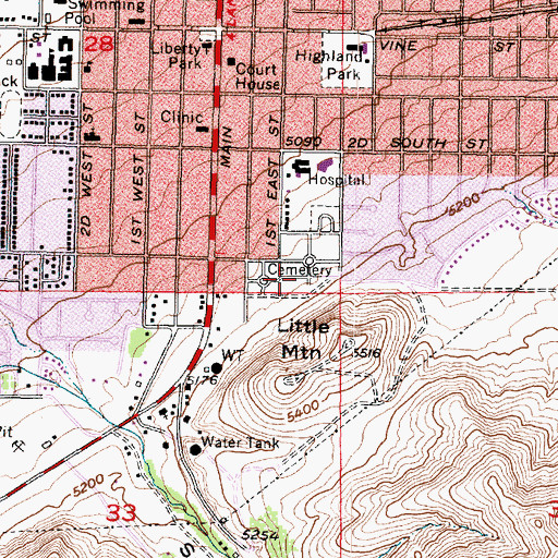 Topographic Map of Tooele City Cemetery, UT
