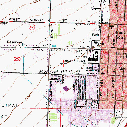 Topographic Map of Tooele Junior High School, UT