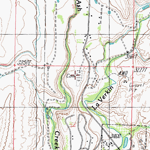 Topographic Map of Toquerville Cemetery, UT