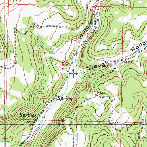 Topographic Map of Trough Hollow, UT