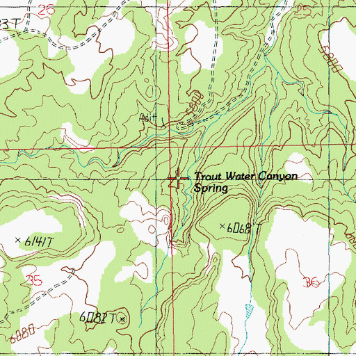 Topographic Map of Trout Water Canyon Spring, UT