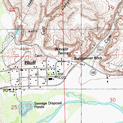 Topographic Map of Turquoise RV Park, UT