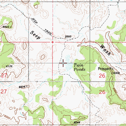 Topographic Map of Twin Ponds, UT