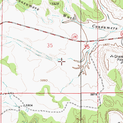 Topographic Map of Twin Washes, UT
