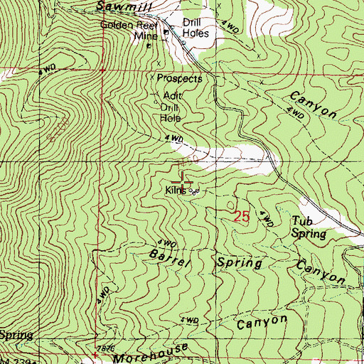 Topographic Map of Two Rock Charcoal Kilns (historical), UT