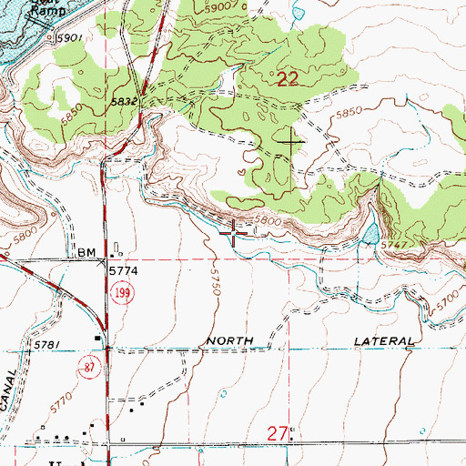 Topographic Map of Upalco Cemetery, UT