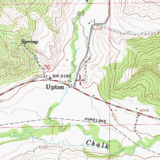 Topographic Map of Upton Cemetery, UT