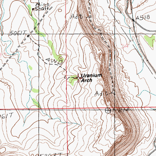 Topographic Map of Uranium Arch, UT
