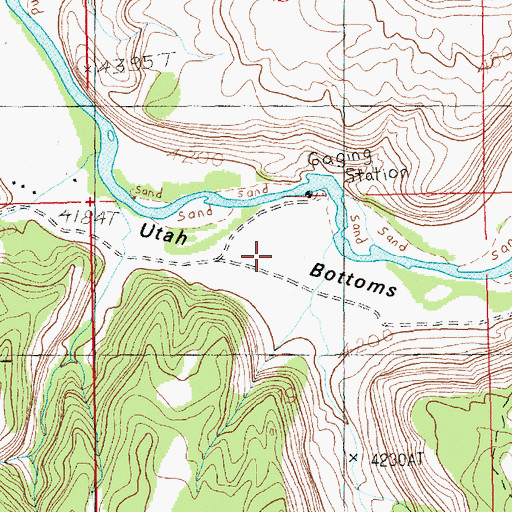 Topographic Map of Utah Bottoms, UT