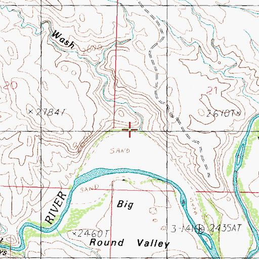 Topographic Map of Val Wash, UT