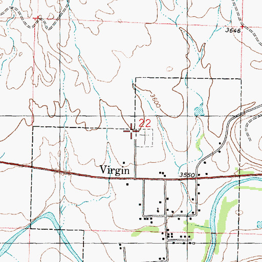 Topographic Map of Virgin Cemetery, UT
