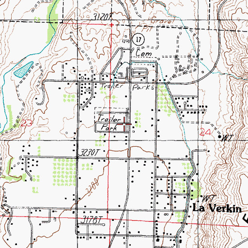 Topographic Map of Virgin Territory Trailer Park, UT