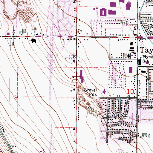 Topographic Map of Vista Elementary School, UT