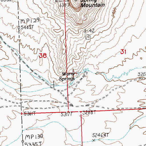 Topographic Map of Warm Springs, UT