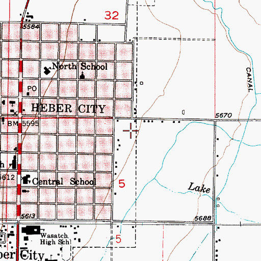 Topographic Map of Wasatch County Hospital Heliport, UT