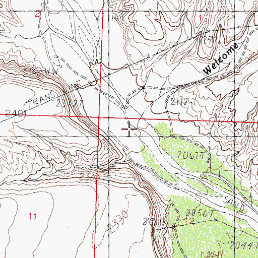 Topographic Map of Welcome Creek, AZ