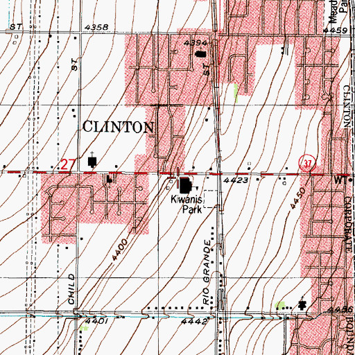 Topographic Map of West Clinton School, UT