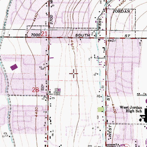 Topographic Map of West Jordan Elementary School, UT