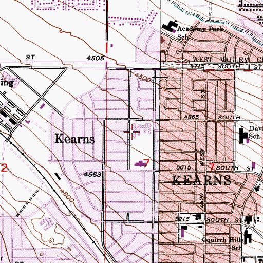 Topographic Map of West Kearns Elementary School, UT