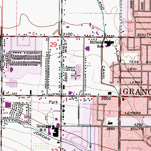 Topographic Map of West Lake Junior High School, UT