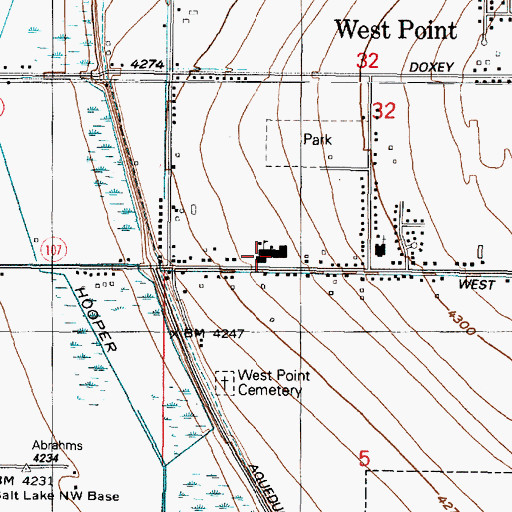 Topographic Map of West Point Elementary School, UT