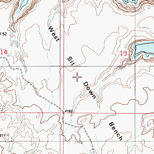 Topographic Map of West Sit Down Bench, UT