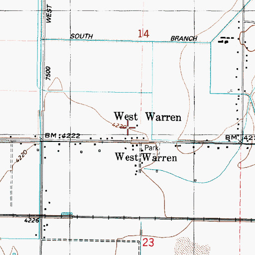 Topographic Map of West Warren Cemetery, UT