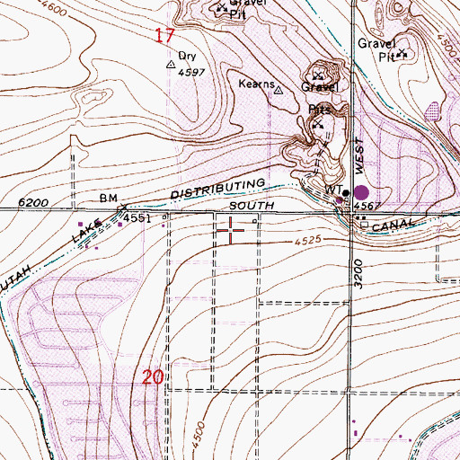 Topographic Map of Westbrook Elementary School, UT