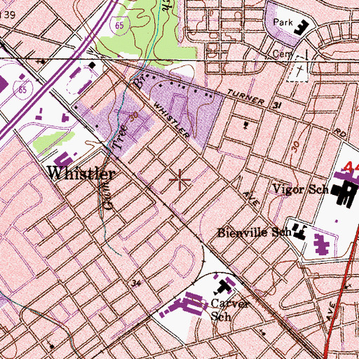 Topographic Map of Pleasant Grove Baptist Church, AL