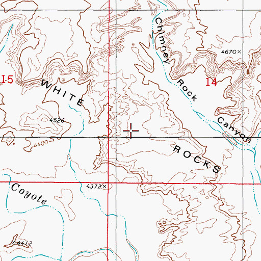 Topographic Map of White Rocks, UT