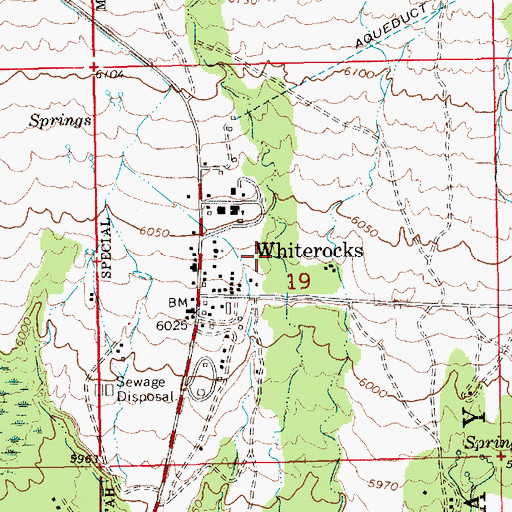 Topographic Map of White Rocks Cemetery, UT