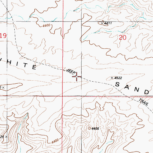 Topographic Map of White Sands, UT