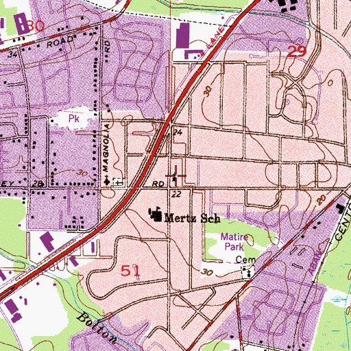 Topographic Map of Pleasant Valley Church of God, AL