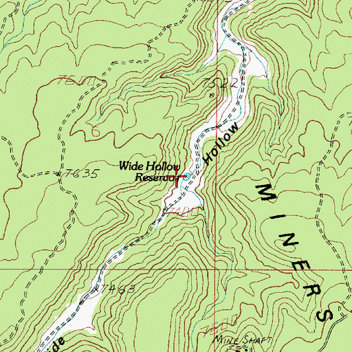 Topographic Map of Wide Hollow Reservoir, UT