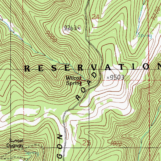 Topographic Map of Wilcox Spring, UT