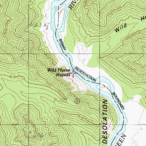 Topographic Map of Wild Horse Rapids, UT