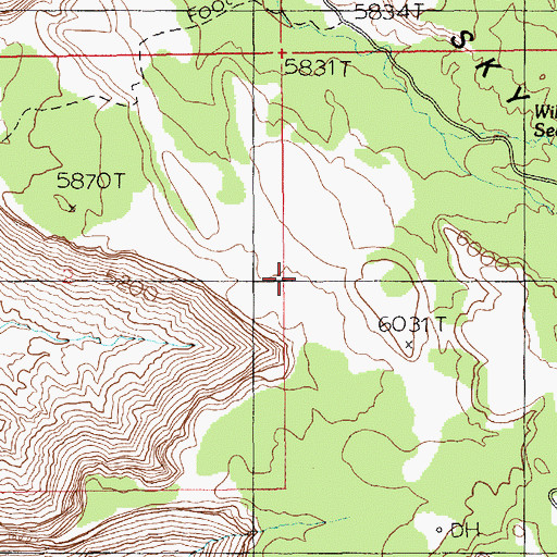Topographic Map of Willow Flat Campground, UT