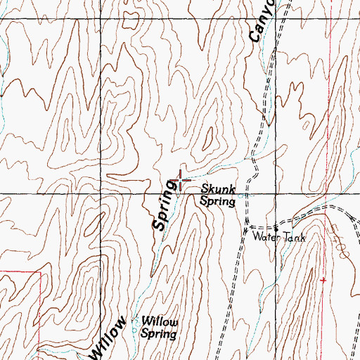 Topographic Map of Willow Gap, UT