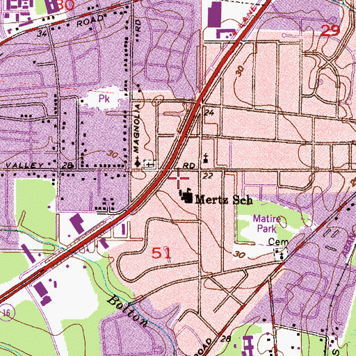 Topographic Map of Pleasant Valley Shopping Center, AL