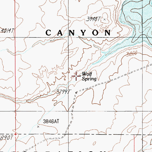 Topographic Map of Wolf Spring, UT