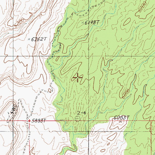 Topographic Map of Wolverine Petrified Wood Area, UT
