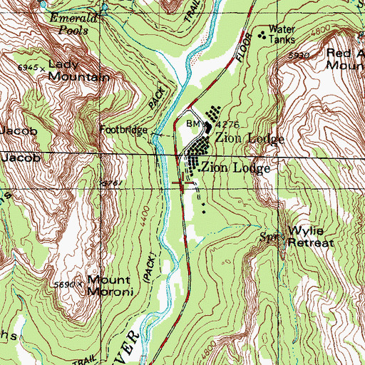 Topographic Map of Zion, UT