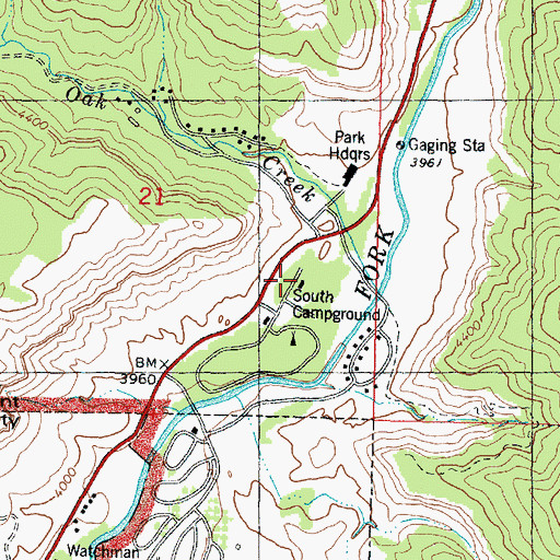 Topographic Map of Zion Nature Center, UT