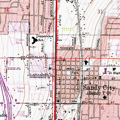 Topographic Map of Berean Baptist Church, UT